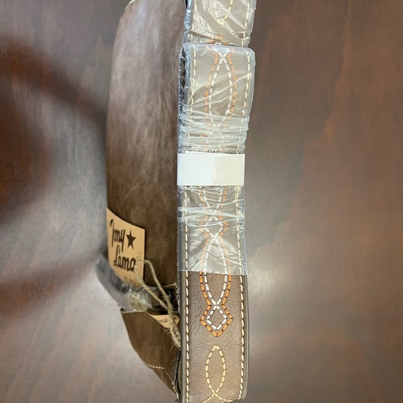 TONY LAMA Women's Cowhide Hobo Leather Accents Concealed Carry NWT Brown Multi - Picture 12 of 14